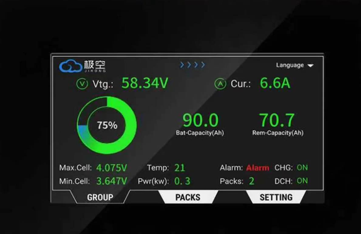 شاشة JIKONG 4.3 بوصة V19 الذكية التي تعمل باللمس فقط لـ JIKONG V19 Inverter BMS #2