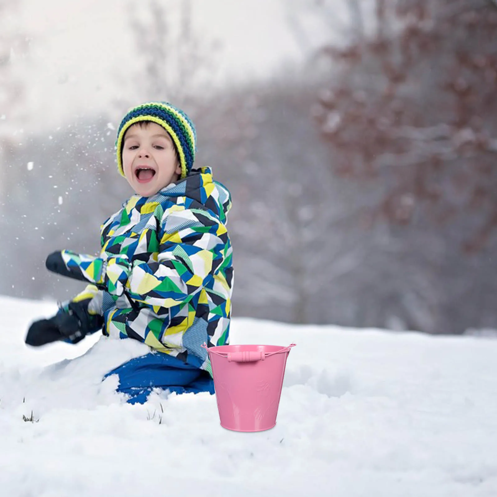 4 قطع دلو الشاطئ للأطفال، دلاء رملية للأطفال، لعبة الزهور لألعاب الصفيح للأطفال في الهواء الطلق