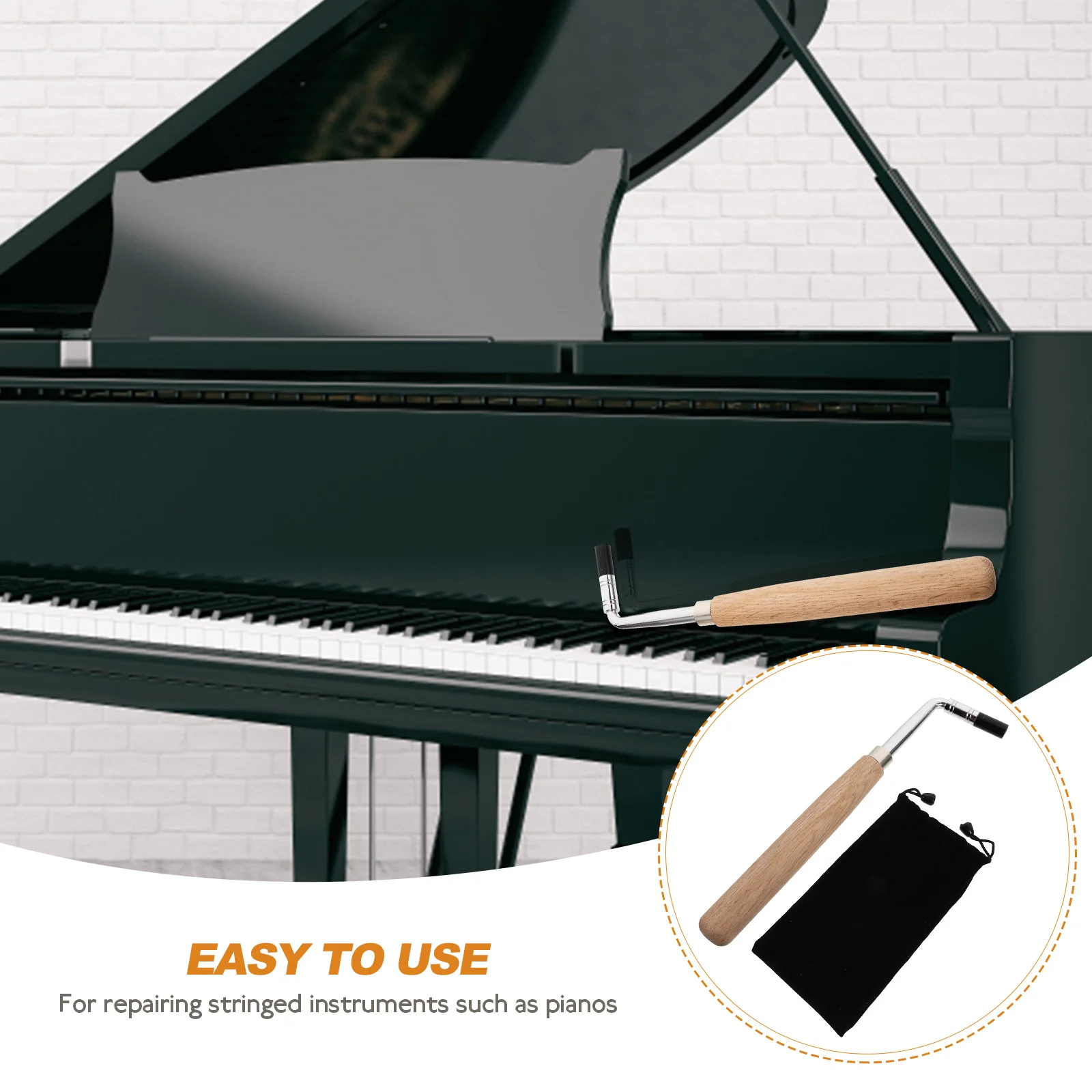 

Piano Tuning Wrench Durable Metal Smooth H for Guitar Zither Efficient Tone Adjust Tool Accessory Keyboard Instrument Parts