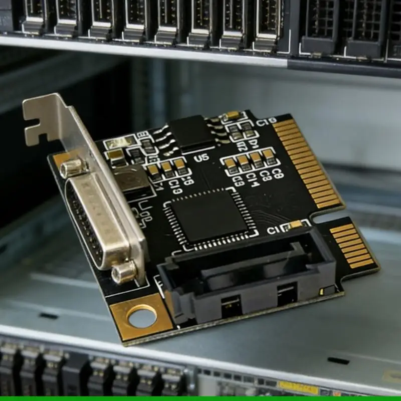 U55C Mini PCIe SATA3.0 Card 2 Port Mini PCIE to SATA3.0 Expansion Card 6Gbps Controller Card ASM1061 Chip for Computer