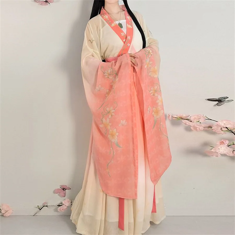 Chinese Traditional Hanfu Costume Woman Ancient Han Dynasty Dress Oriental Princess Dress Lady Elegance Tang Dynasty Dance Wear