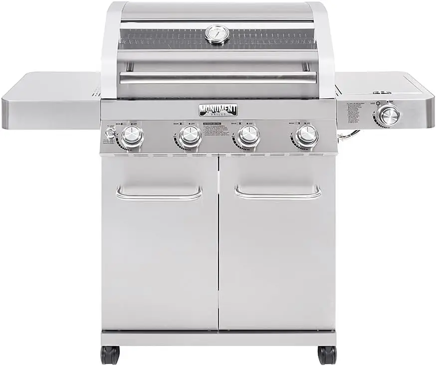 

4-Burner Convertible Natural Gas & Propane Grill, Stainless Steel Cabinet Style, LED Controls, Side Burner - Conversion Kit Not Included (Large Size)