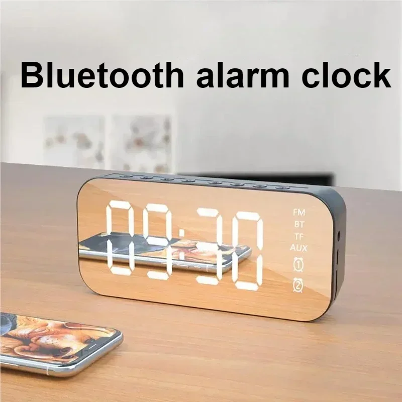 LED Alarm Clock Wireless Bluetooth Speaker Clock Desktop Decoration Student Digital Clock Desk Decorations Electronic Table Home