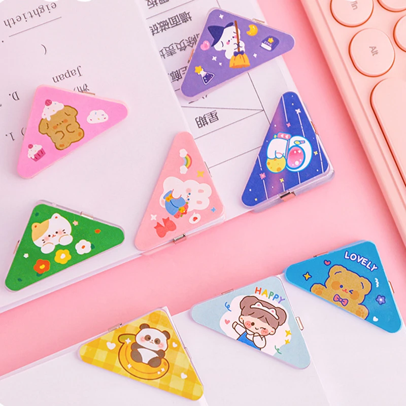 1/2/3PCS Cartoon Triangle Paper Clips Multifunctional Large Capacity Document Clip Cute Binder Clips Stationery Office Supply