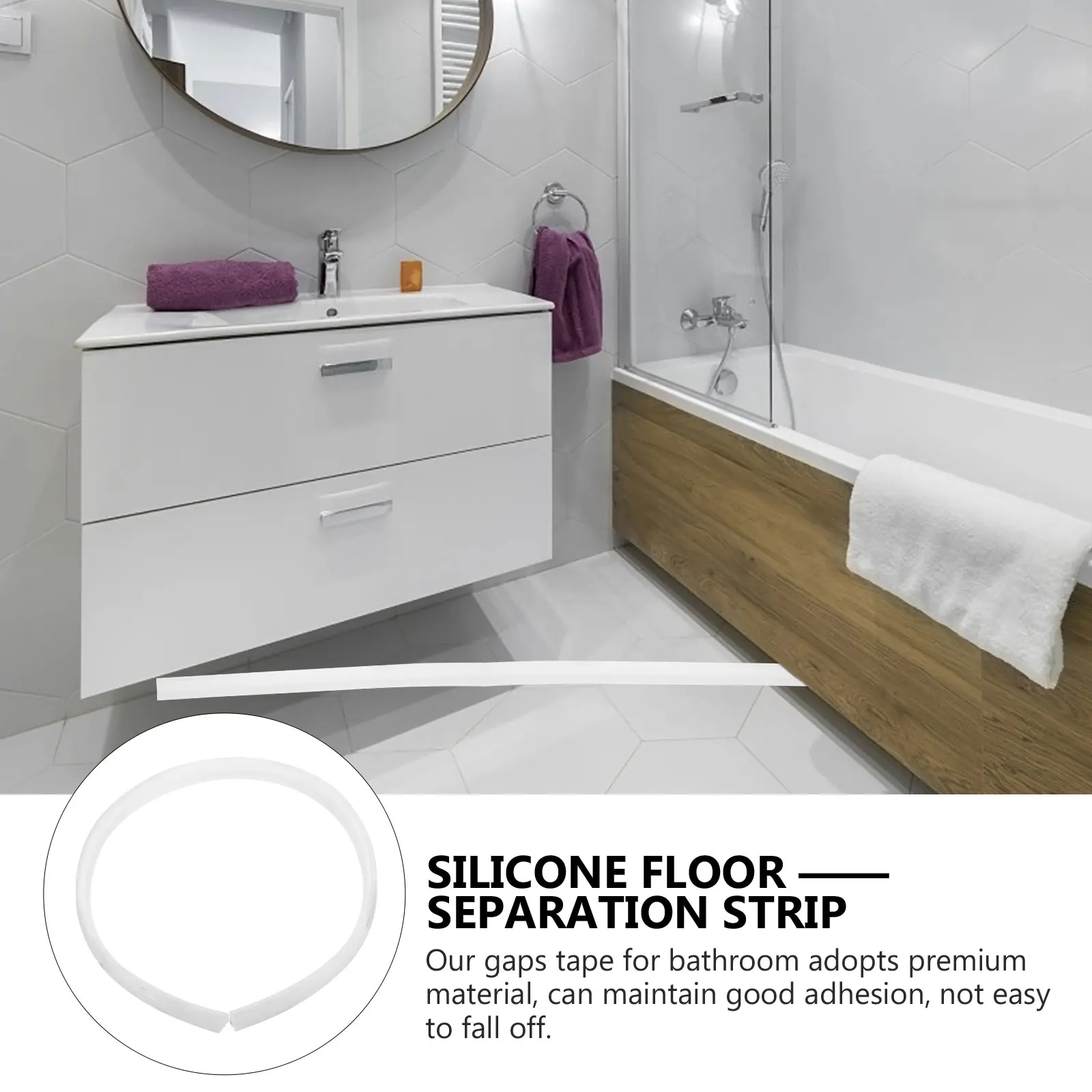 

Bendable Water Retaining Strip Bathroom Floor Seal Strip Self Adhesive Seam Caulk Tape for Gaps for Bathroom Floor