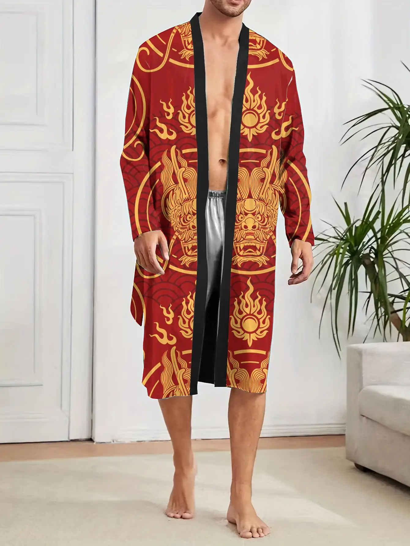 1pcs Men's Robes 2026 Spring/Summer Sleepwear robe Graphic Shower robe Funny pajamas bath robe 3D Printed Breathable