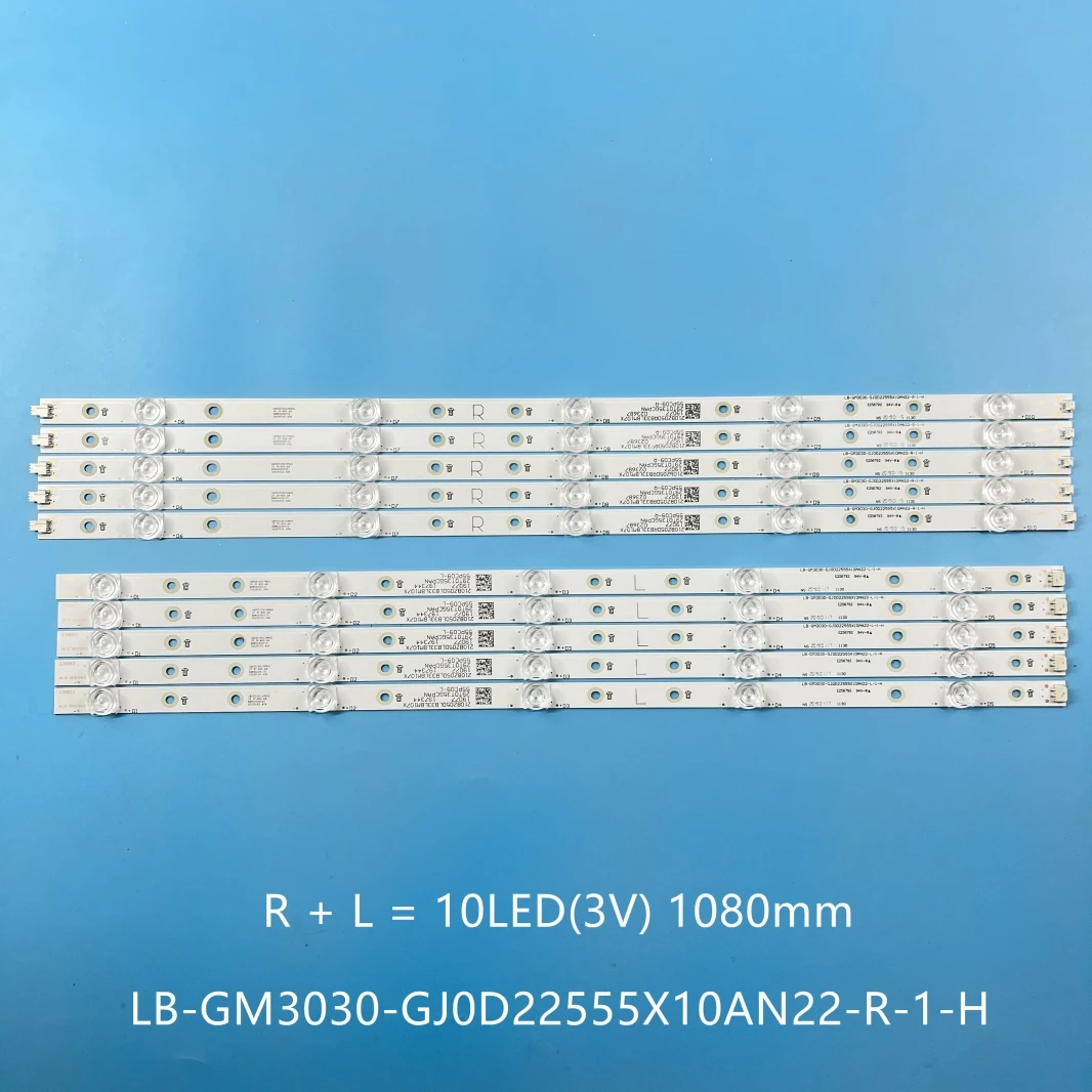 

LED Backlight strip 5+5 lamp For 55"TV 55PUS6754 LB-GM3030-GJ0D22555X10AN22-R 55pus7304/12 55pus6704 55PUS7394 55PUS7504