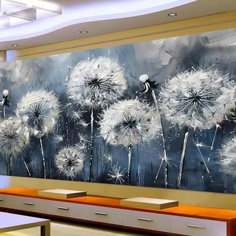 

Large Diy Diamond Painting Sale Full Diamond Mosaic Embroidery Art Jewelry Cross Stitch White Dandelion Flowers Home Decoration