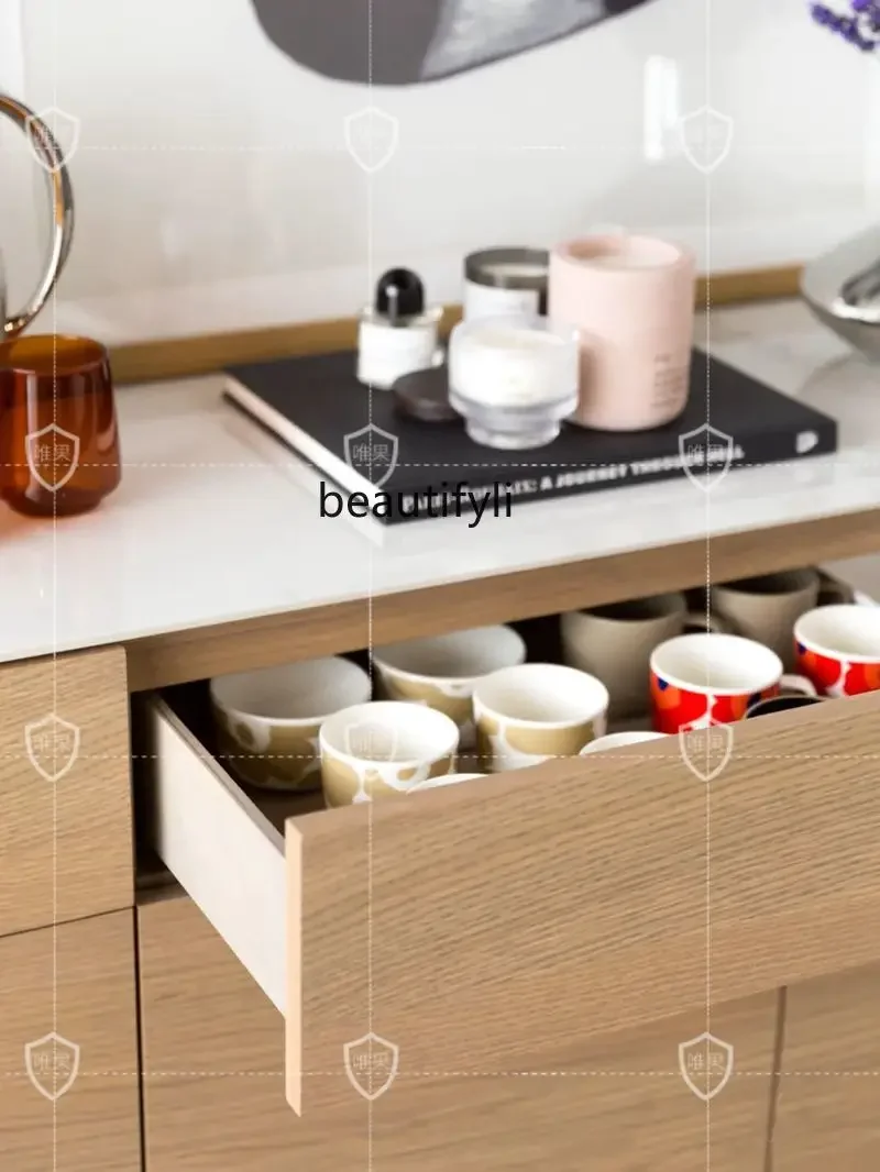 A15 Nordic Sideboard Cabinet Modern Minimalist Storage Cabinet Entrance Cabinet Italian Minimalist Oak Sideboard