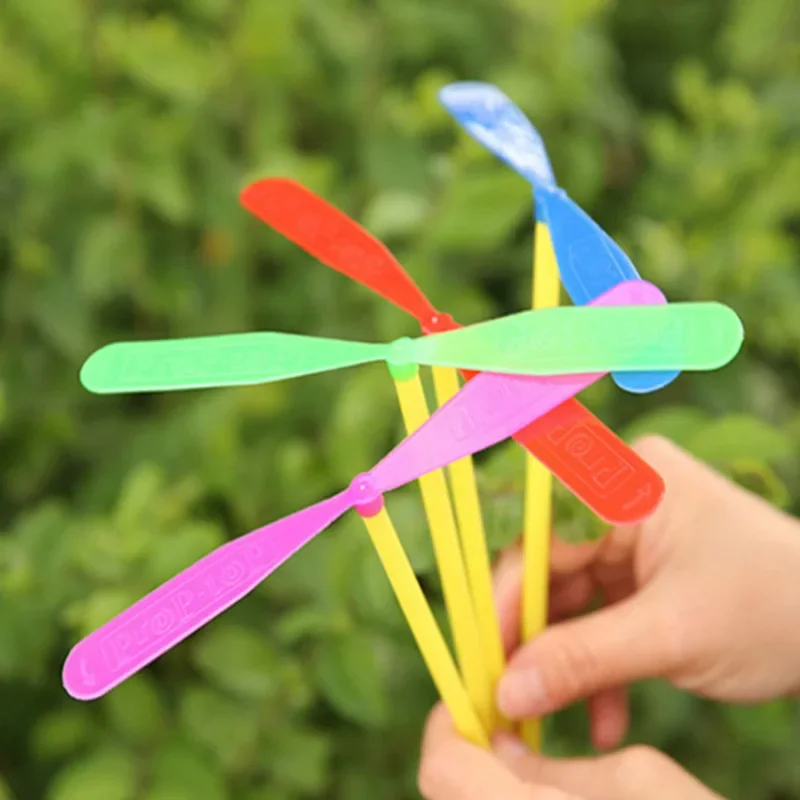 10PCS Plastic Dragonfly Assortment Mini Whirl A Copter Helicopter Gift Toys Birthday Pinata Fillers for Kids Boy Party Favor Bag