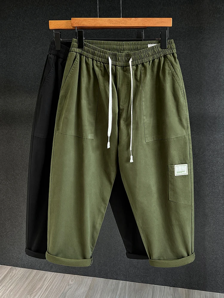 

Японские повседневные брюки в стиле Харадзюку для мужчин, свободные, широкие, летние, тонкие, хлопковые, дышащие, молодежные, модные