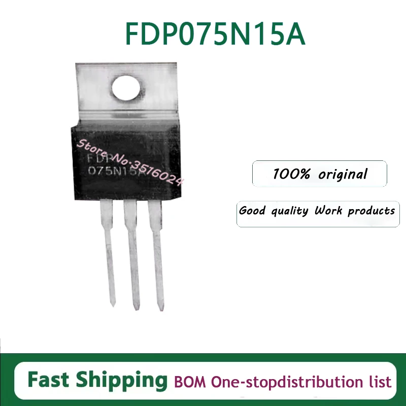 10PCS/lot  FDP075N15A  TO-220 150V 130A 100% NEW
