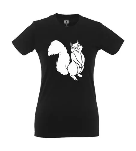 Grauhörnchen Tier Silhouette Nagetier I Fun I Lustig I Sprüche I Girlie Shirt