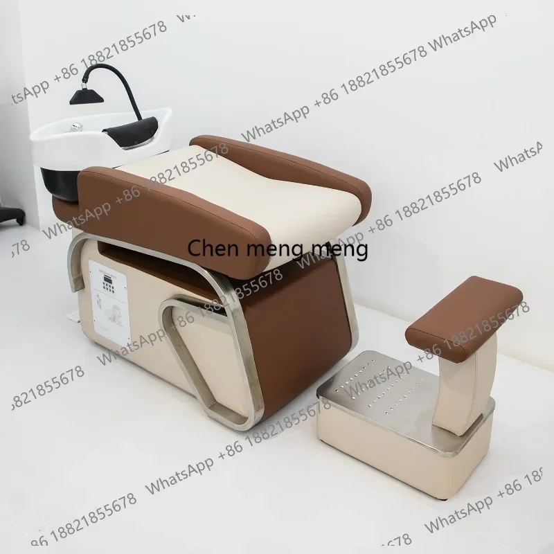 F181 Shampoo bed Barber shop Half lying flush Hair salon Waterfall water circulation massage Shampoo bed