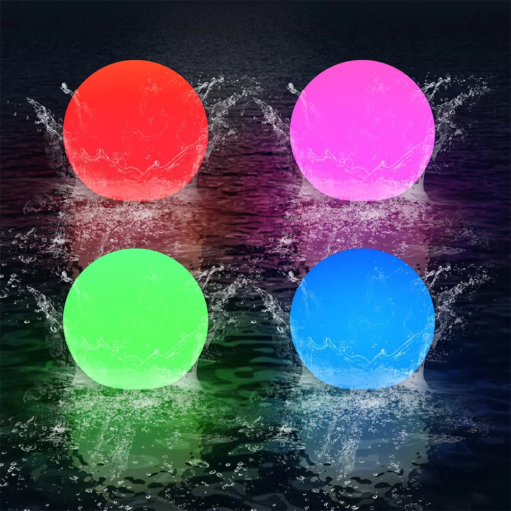 

16 Colors Floating Pool Lights 7.8cm Inflatable Pool Beach Ball For Swimming Pool Party Outdoor Balloon LED Garden Ball Light
