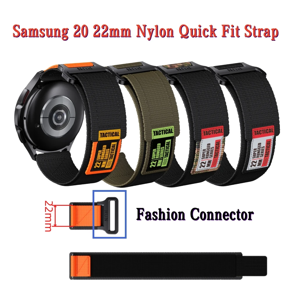 

Samsung 20 22mm Quick Fit Nylon Strap Watch4/5 40 44mm Band Galaxy Watch6 Classic 43 47mm Sport Wristband Belt