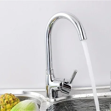 Hot and Cold Water Tap Household Kitchen Mixer Faucets Single Handle Single Handle Sink Tap Deck Mounted Kitchen Accessories