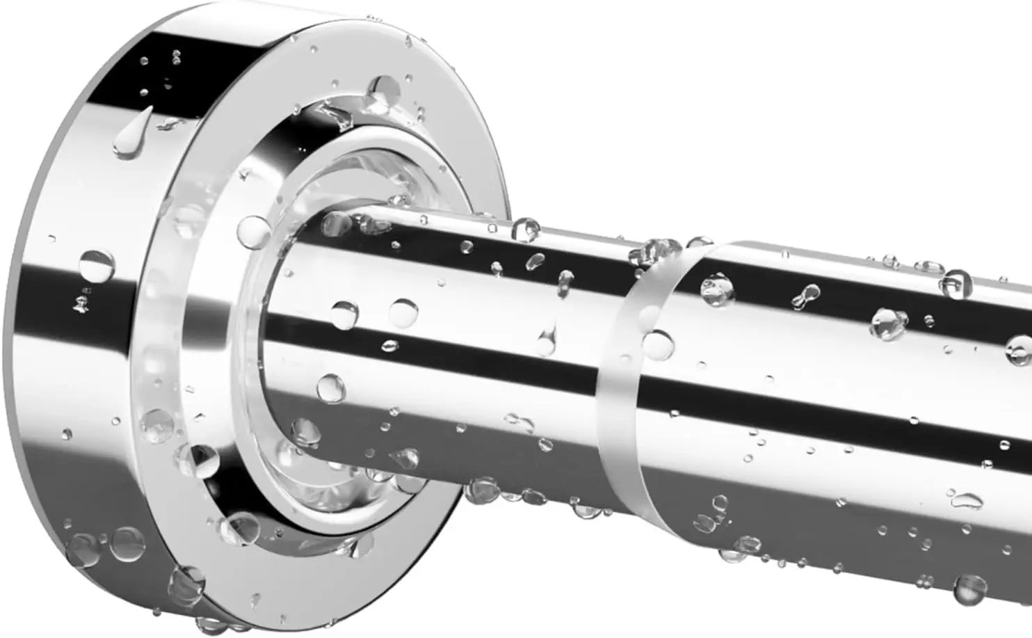 

304 Stainless Steel Tension Shower Rod 34-66 Inches, Adjustable, No Drilling, Non-Slip, Rust-Proof