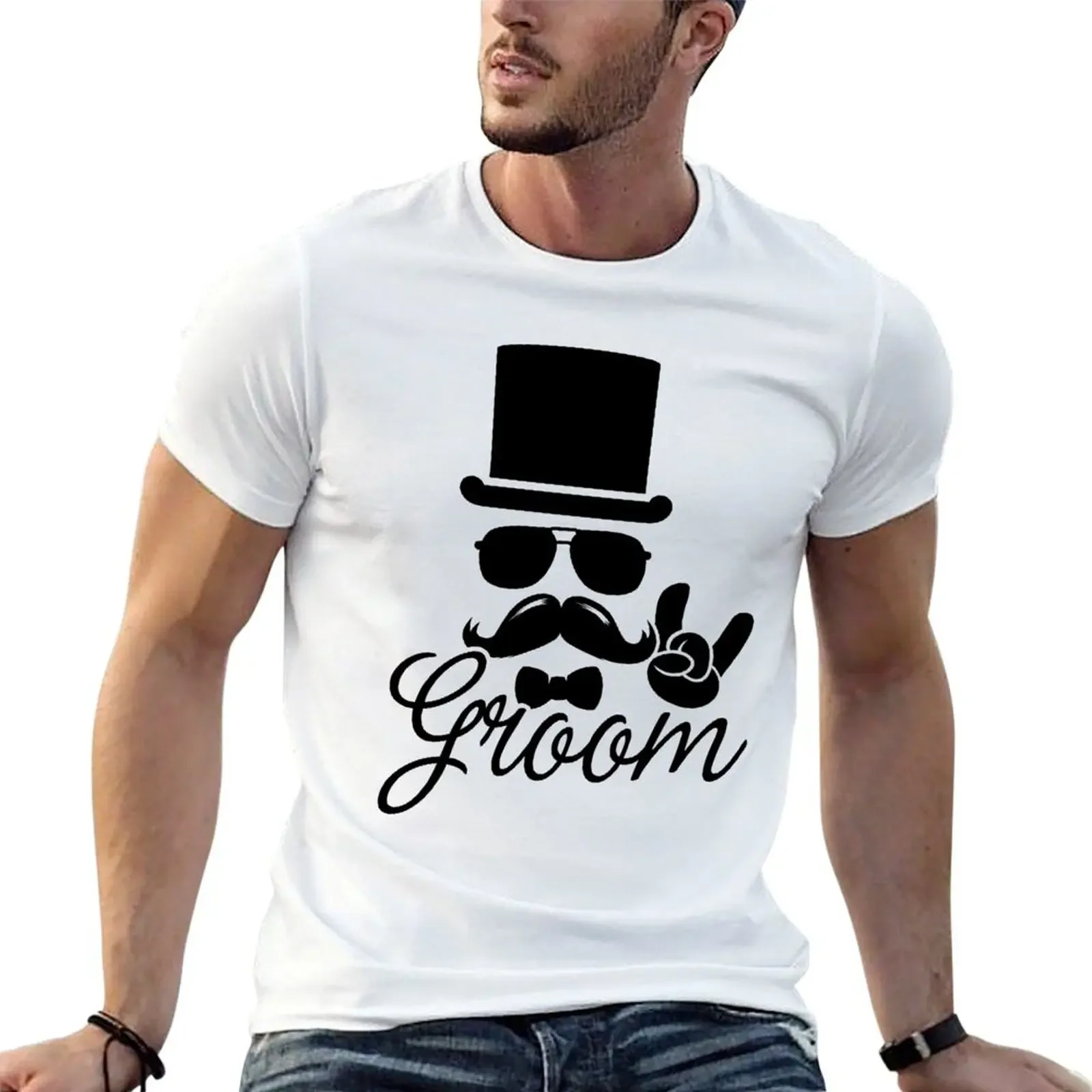 

Funny Vintage Groom Bachelor Party Wedding Marriage Stag Do Gift T-Shirt oversized shirts graphic luxury clothes men