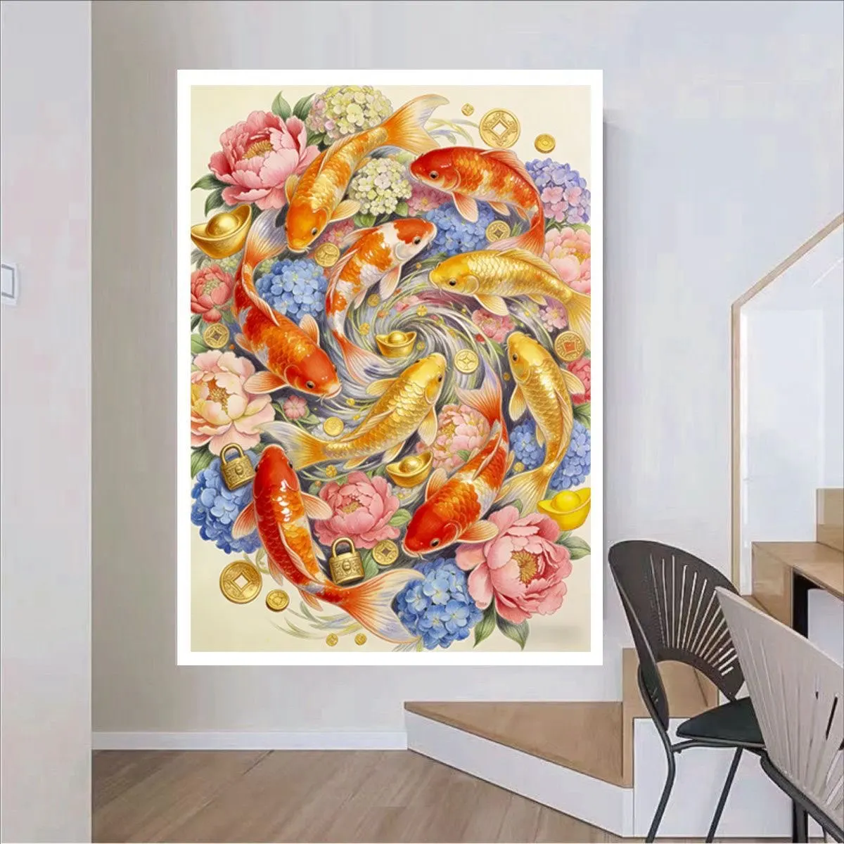 Goldfish 9CT 11CT Embroidery DIY Chinese Style Printed Kits Cross Stitch Thread Needlework Sets Home Decor Crafts 44 Colors view 2