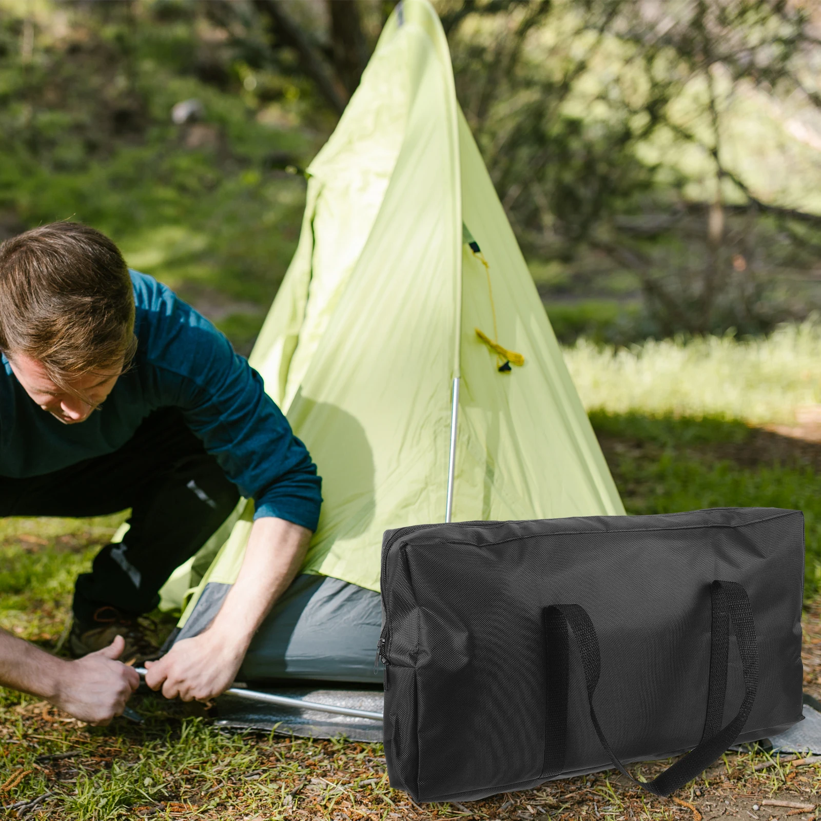 

Portable BBQ Storage Bag Camping Picnic Outdoor Organizer Barbecue Grill Storage Bag 6 Sided Folding Wood Carrier