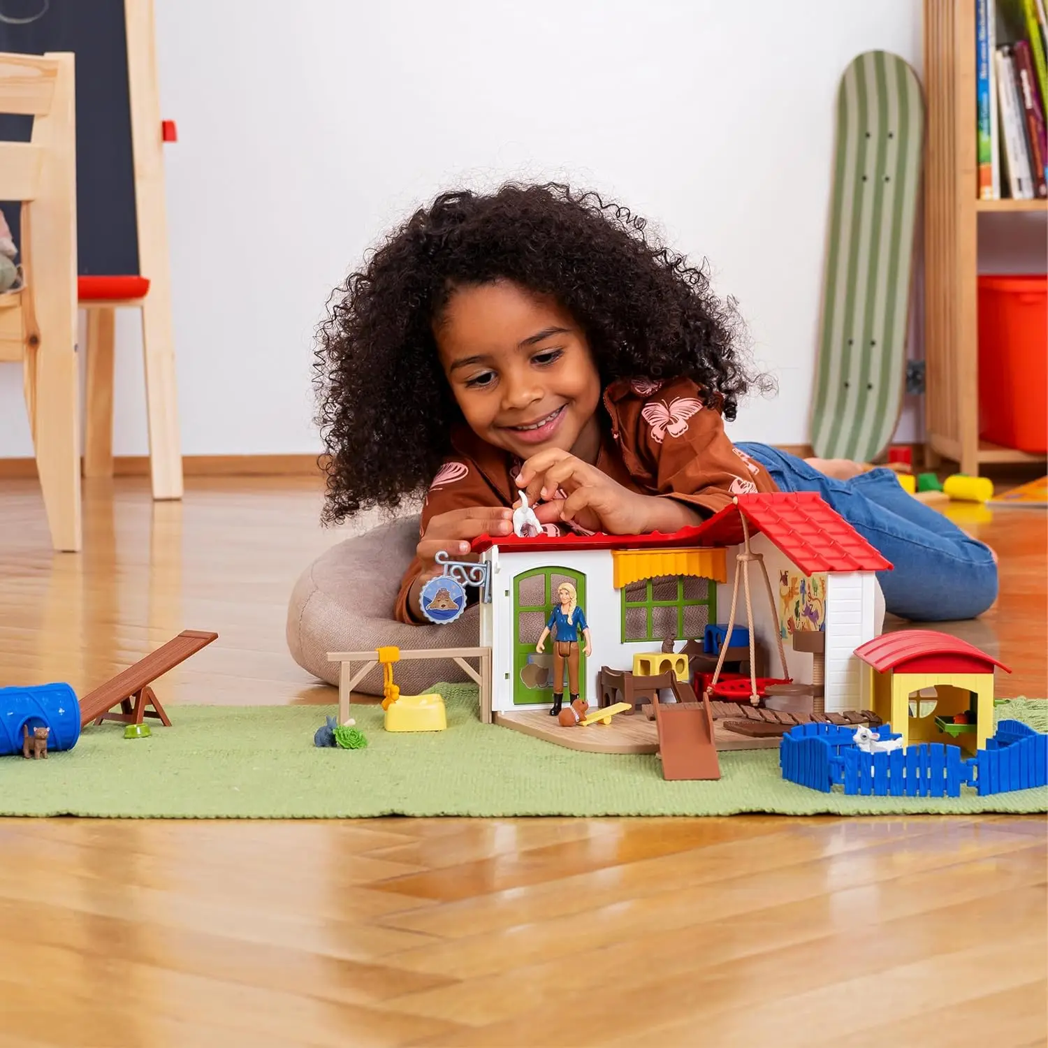 54-delige babydier hotelspeelset met schattige huisdieren, beweegbare accessoires - educatief speelgoed voor kinderen vanaf 3 jaar