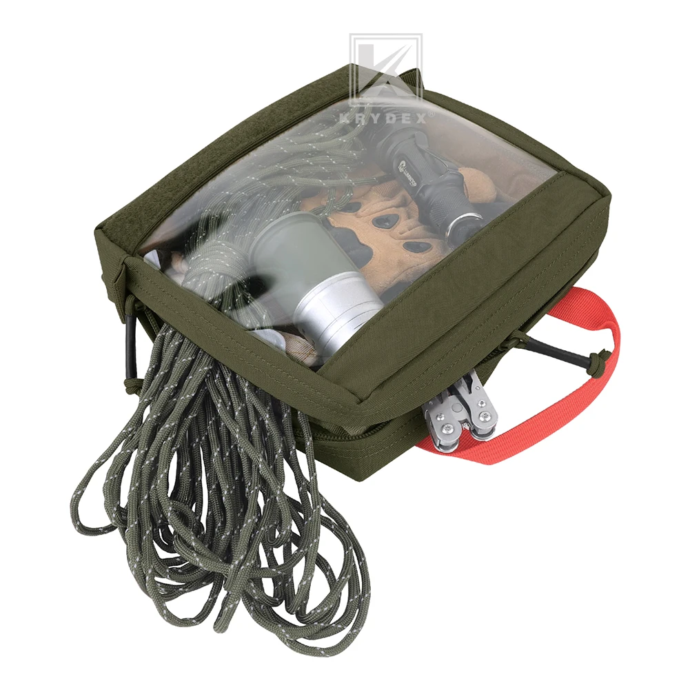 KRYDEX Tactical Clear Top Insert Pouch Large/Small Bag for D3 Backpack Organizer Camping Travel Survival Medical Storage Bag