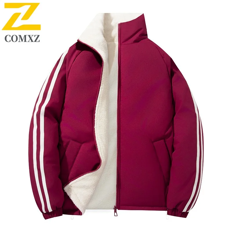 

COMXZ 2025 New Reversible Cotton Jacket Men Women Couple Casual Fashion Winter Coat Double Sided Wear Public Version