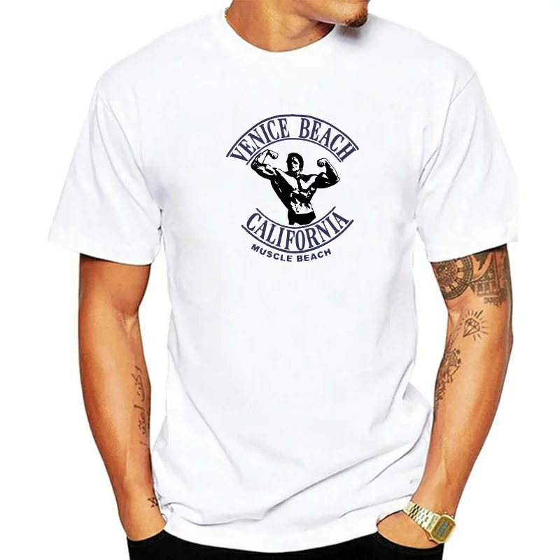 MUSCLE VENICE BEACH CA RETRO NEW T-SHIRT: S-32XL GYMER ARNOLD SCHWARZENEGGER T SHIRT Sleeve Fashion