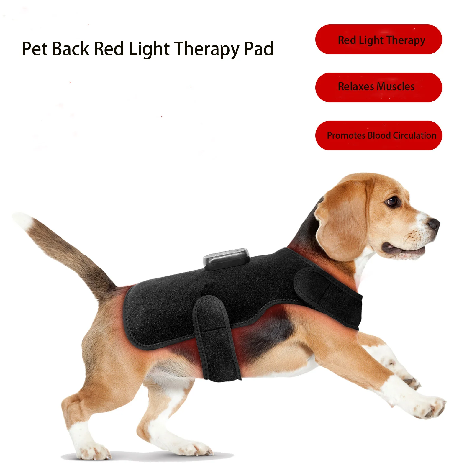

Wireless Pet Back and Waist Red Light Therapy Pad 660nm 850nm LED Muscle Relaxation Pain Relief Adjustable Power Timer
