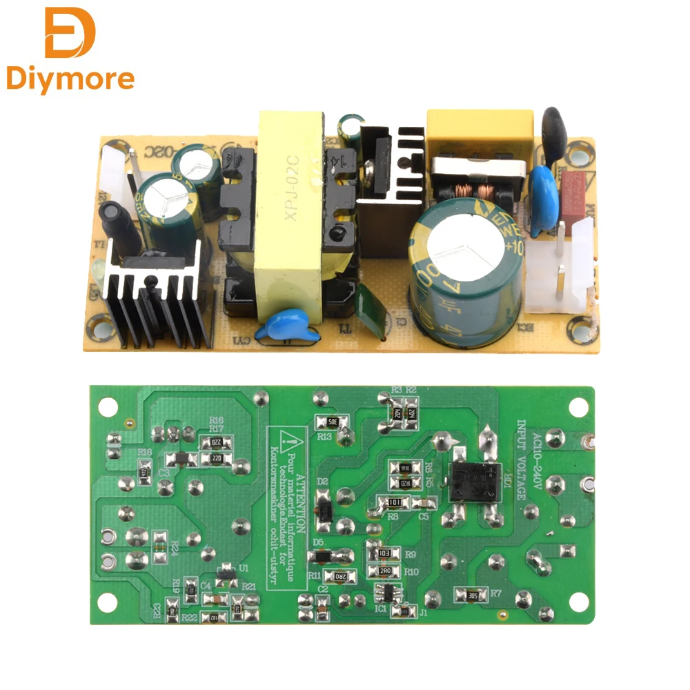 AC-DC 12V 3A O2C 24V 1.5A 36W Light Board Switching Power Supply Module Bare Circuit Overload Board for Replace Repair