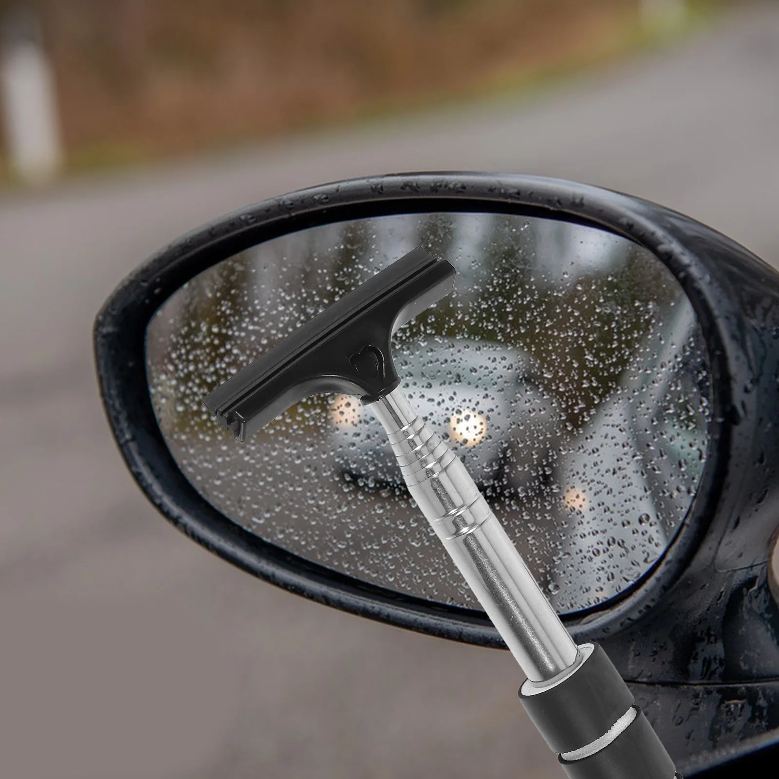 

Car Rearview Mirror Wiper Cleaner Tool Telescopic Extendable For Rain Resistant Clear View Easy Installation Durable Use On