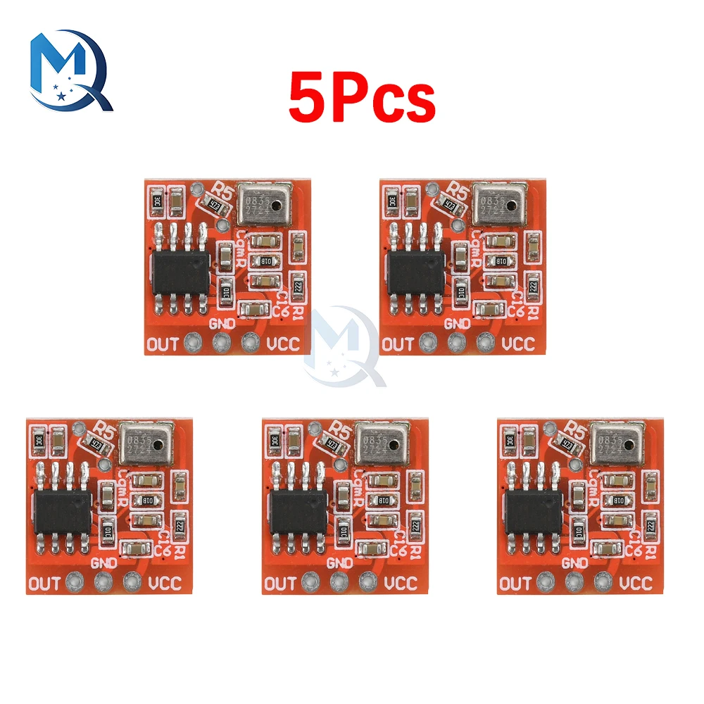 실리콘 마이크 앰프 모듈 디지털 마이크 픽업 프리앰프, 조정 가능한 DC 3-6V, TDA1308, 5 개 1 개