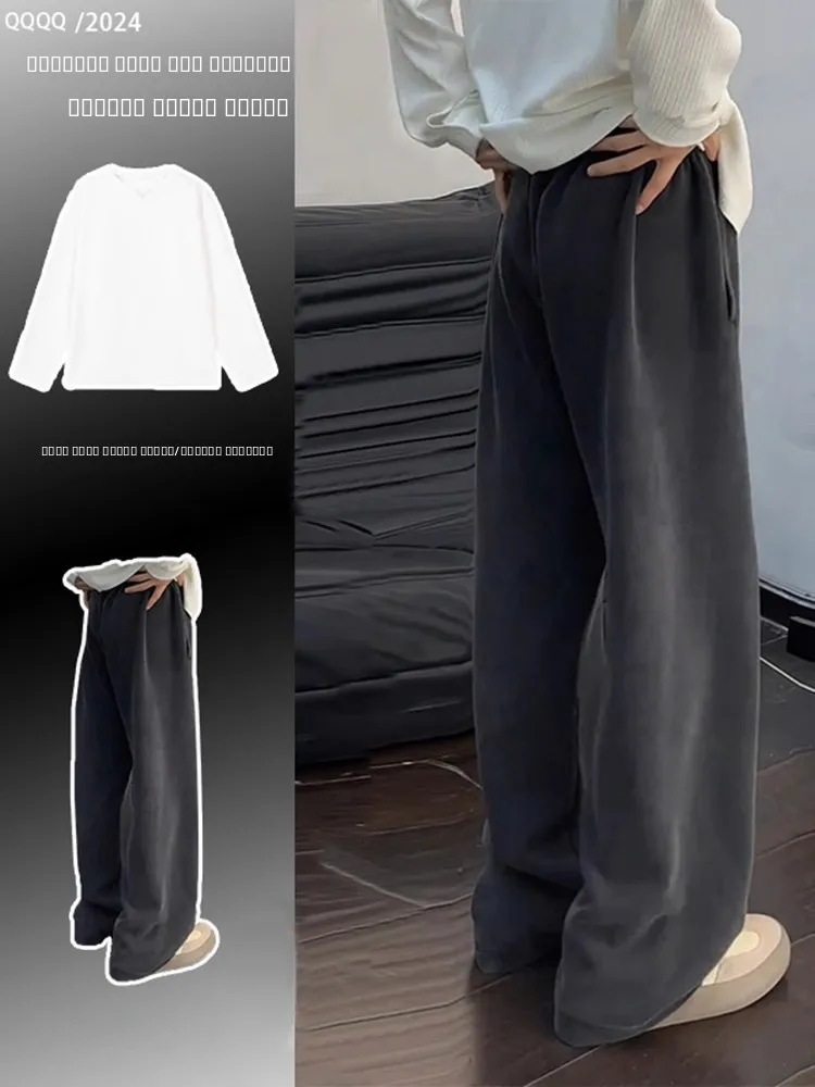 

Мужской винтажный комплект Waed: осенне-зимний спортивный костюм с широкими брюками и толстовкой, повседневный образ