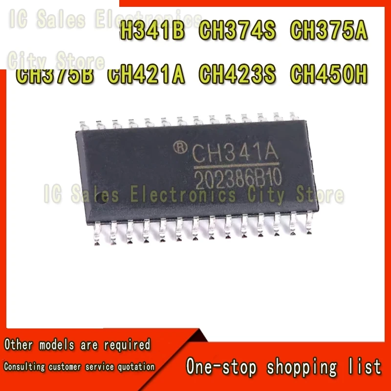 Wholesale 10 original CH341A CH341 CH341B CH374S CH375A CH375B CH421A CH423S CH450H SOP-28 SOP-20 IC chips