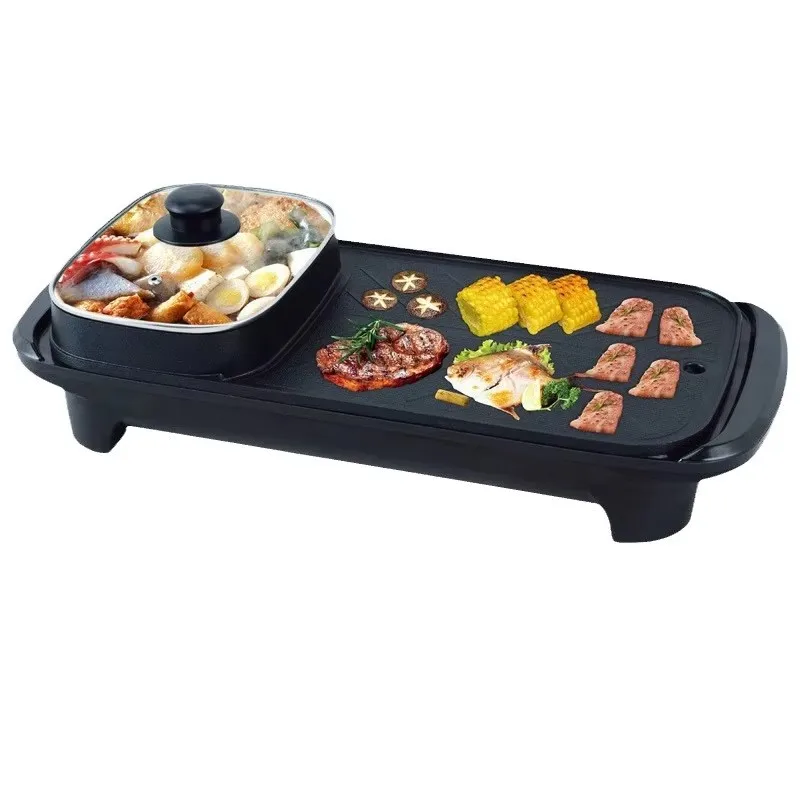 The most popular multifunctional electric hot pot, electric baking tray, two in one electric tube grill, electric oven