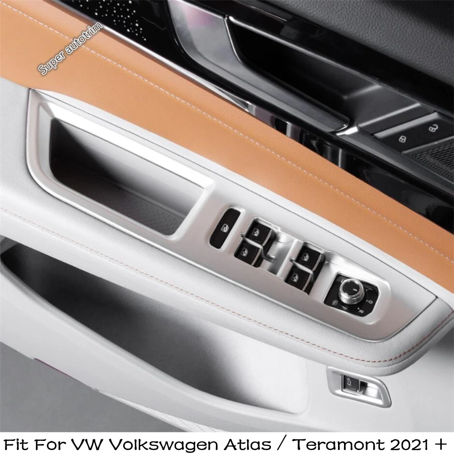 

Lapetus Armrest Window Glass Lift Switch Button Cover Trim Sticker Accessories 4PCS For VW Volkswagen Atlas / Teramont 2021 2022