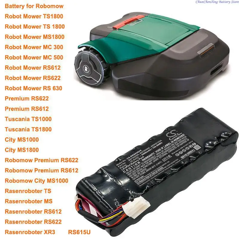 Cameron Sino 6000mAh Battery for Robomow City MS1000, MS1800,Premium RS612,RS622,RS630,RS635,MC 300,MC 500,TS1800,TS1000,RS615U