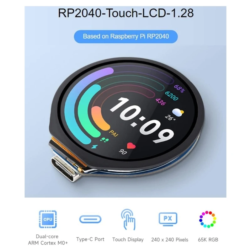 Powerful RP2040 MCU Board with 1.28