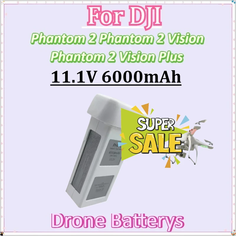 

For DJI Phantom 2 Phantom 2 Vision Phantom 2 Vision Plus High Quality Compatible Battery 11.1V 6000mAh Li-polymer Drone Battery