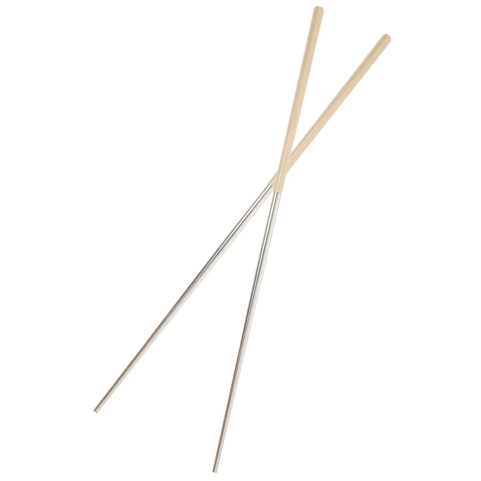 1Pair Stainless Steel Long Cooking Chopsticks Non-Slip Reusable for Hotpot Frying Bbq Grilling Metal Kitchen Utensils