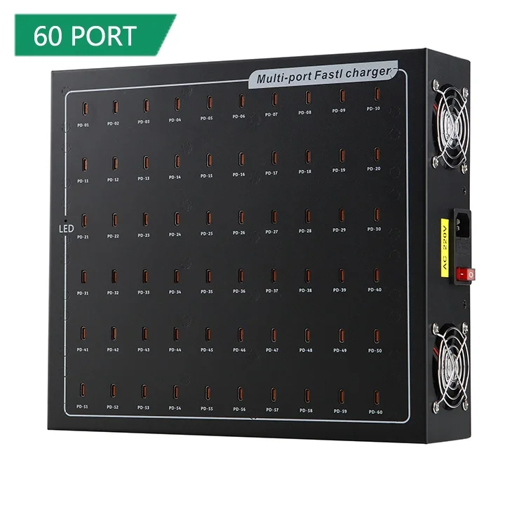 PD1200W 60 in 1 Desktop USB C Charger Multi-port Fast Charging Power Adapter