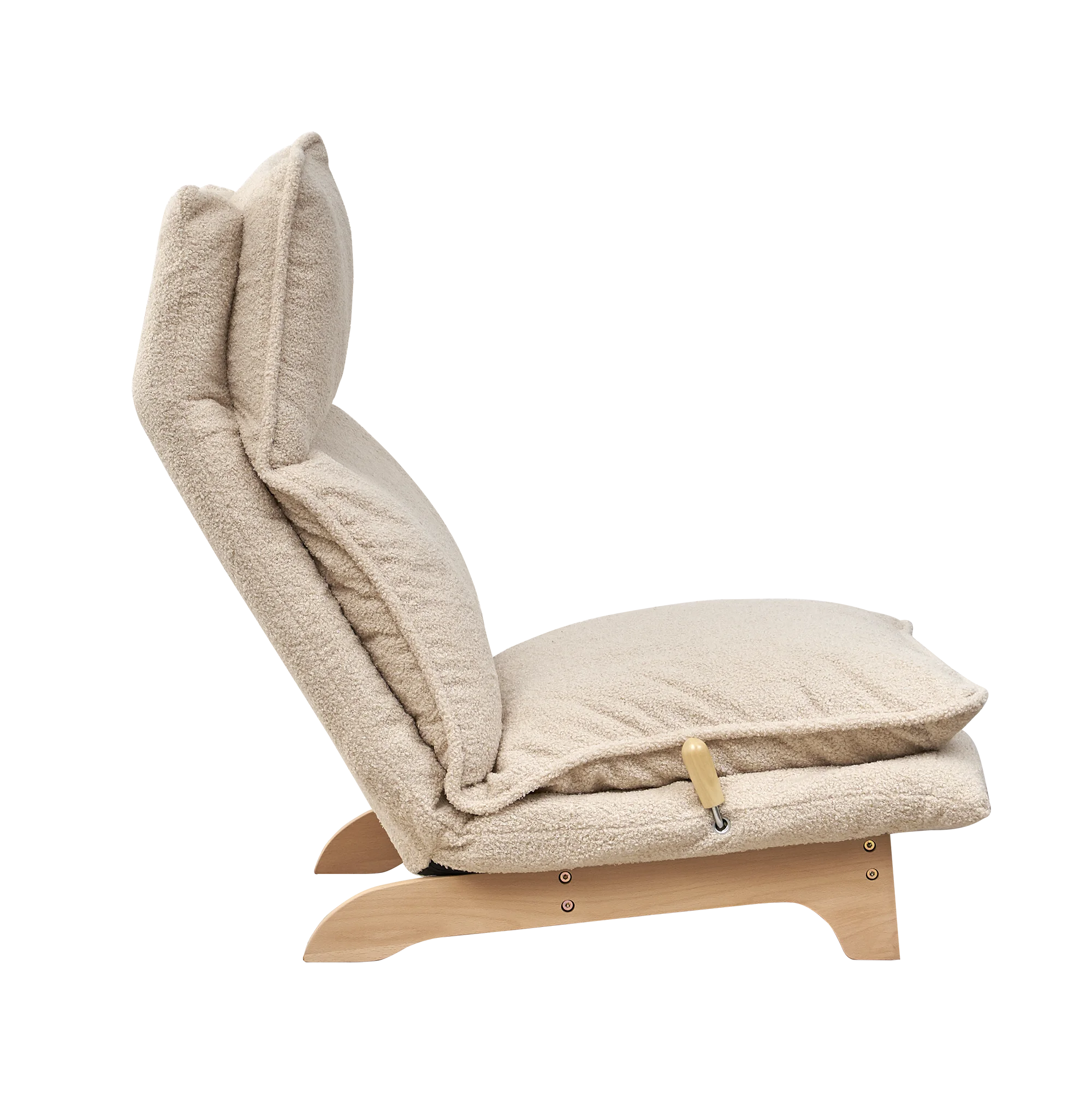 Modern Reclining Sofa Chair with Adjustable Height Cotton Filled Single Seat for Balcony & Bedroom Leisure