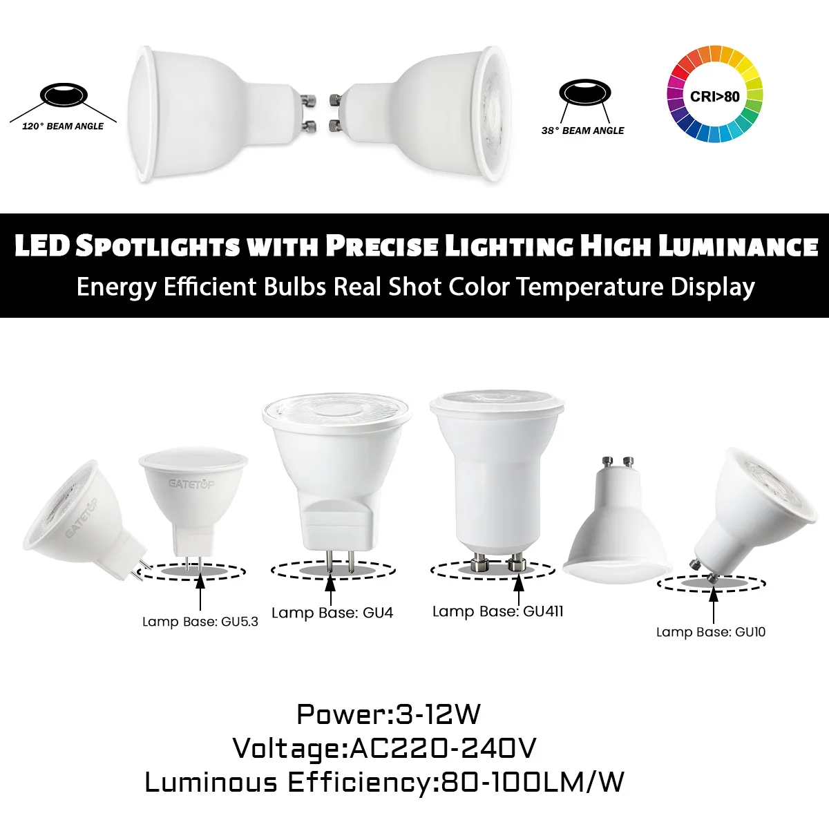 

MR11 GU11 GU10 GU4 GU5.3 No Flicker LED Bulb Foco Light AC220-240V 3000k 6000k 3W 5W 7W 12W Lamps Equivalent 60W Lamp Lampara