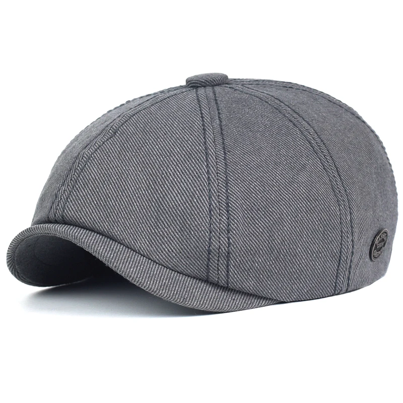 Unisex Four Seasons Algodão Jornaleiro Caps, Chapéu octogonal, Boné Casual Boinas, Viseira Gatsby, Chapéu Liso Ivy