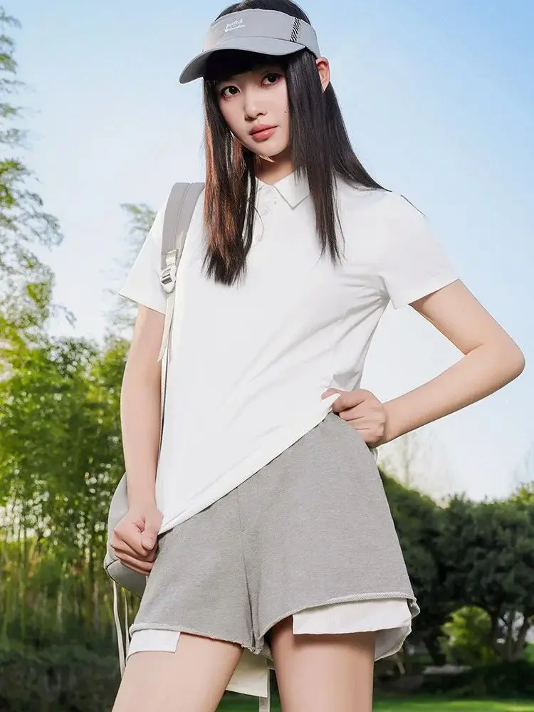 Quick-drying Sports Top: Breathable Summer T-shirt Polo Neck Short-sleeved Loos… - Image 3