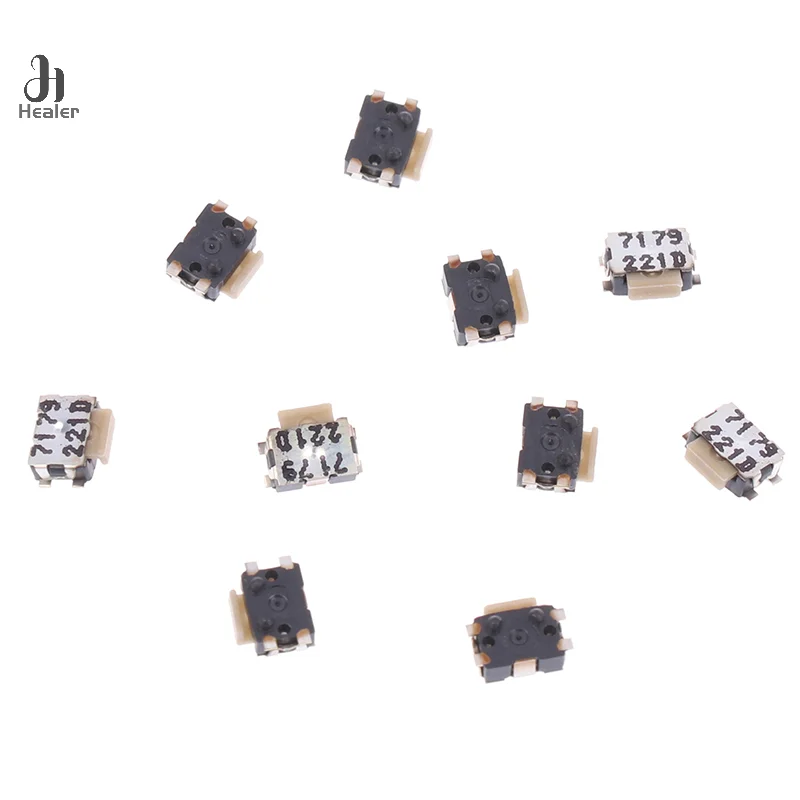 10Pcs KMS221GPLFS Flat Head Small Tortoise Touch Side Button Switch Patch 4 Feet Mobile Phone Camera Touch Button