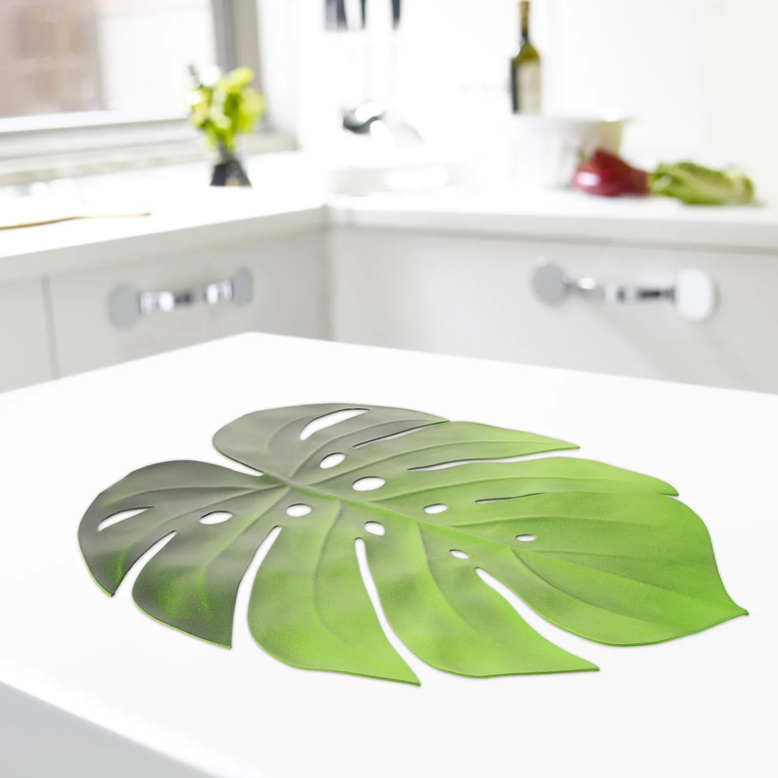 

6pcs Place Mats Turtle Back Anti Slip Heat Insulated Table Mats Green for Home Kitchen Use