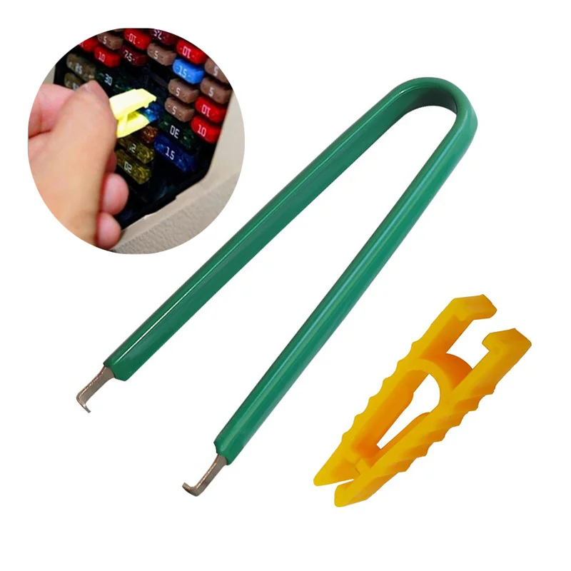 2pcs Fuse Puller Car Automobile Fuse Clips Tools Extractor Removal Security Tool Accessories Car Auto Van Blade Mini Plastic & M