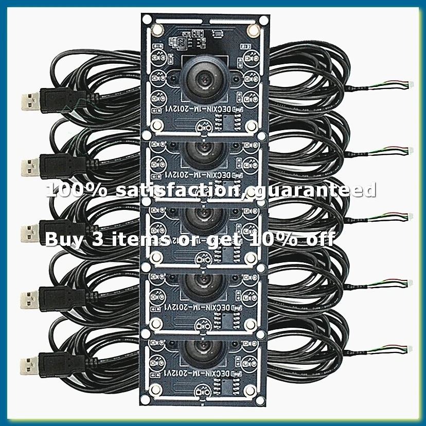 5PCS 100 Degree Camera Module 1MP OV9732 1280X720 USB Free Driver Manual Focus, with 2 Meter Cable for Winxp/7/8/10-DT30